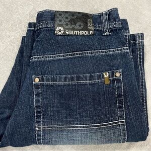 Southpole Jeans Black Wide Leg Baggy Denim Y2K Grunge 4180 Men’s 34x32 Flaws